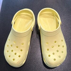 Neon yellow Crocs, worn once, size 11